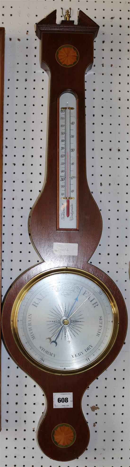 Edwardian style banjo barometer(-)